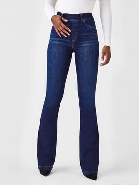 SPANX Dark Blue High-Rise Flare Jeans